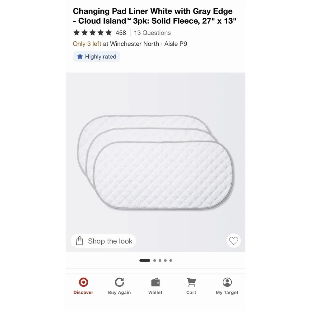 Cloud Island Changing Pad Liners x 3